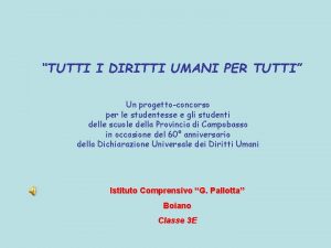 TUTTI I DIRITTI UMANI PER TUTTI Un progettoconcorso