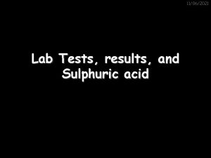 11062021 Lab Tests results and Sulphuric acid Testing
