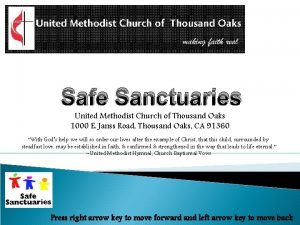 Safe Sanctuaries United Methodist Church of Thousand Oaks