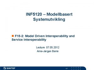 INF 5120 Modellbasert Systemutvikling n F 15 2