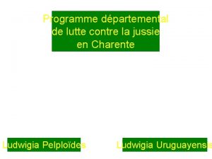 Programme dpartemental de lutte contre la jussie en