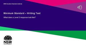NSW Education Standards Authority Minimum Standard Writing Test