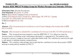 November 16 2004 doc IEEE 802 15 04