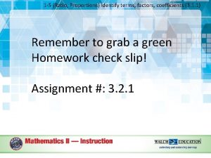 Terms, factors, & coefficients