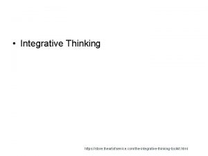 Integrative Thinking https store theartofservice comtheintegrativethinkingtoolkit html Technology