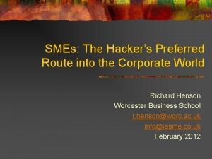 SMEs The Hackers Preferred Route into the Corporate