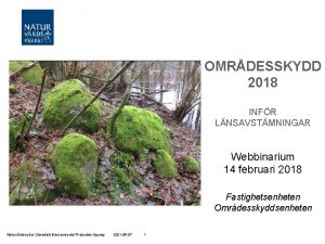 OMRDESSKYDD 2018 INFR LNSAVSTMNINGAR Webbinarium 14 februari 2018