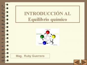 INTRODUCCIN AL Equilibrio qumico Mag Ruby Guerrero Cintica