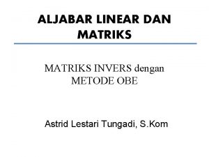 Invers matriks dengan obe