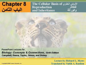 Chapter 8 The Cellular Basis of Reproduction and