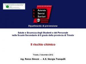 Dipartimento di prevenzione Salute e Sicurezza degli Studenti