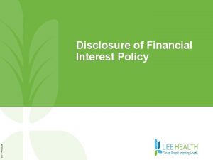 Disclosure of Financial Interest Policy 2772 Rev 0117