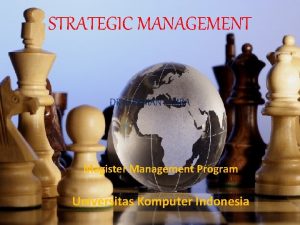 STRATEGIC MANAGEMENT DR HERMAN S MBA Magister Management