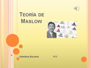 TEORA DE MASLOW Valentina Escobar IIC MASLOW indica