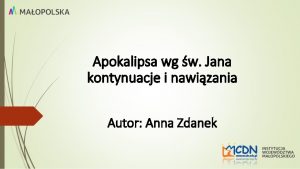 Apokalipsa wg w Jana kontynuacje i nawizania Autor