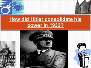 How did Hitler consolidate his power in 1933