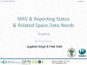 www earthobservations org www gfoi org MRV Reporting