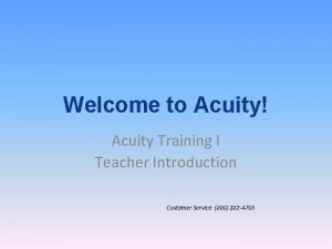 Welcome to acuity