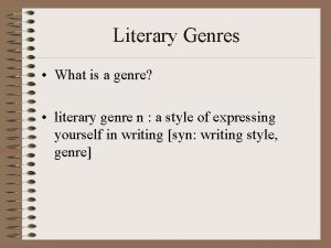 What is a genre