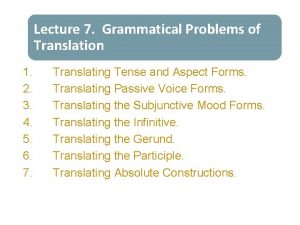 Grammatical problems in translation