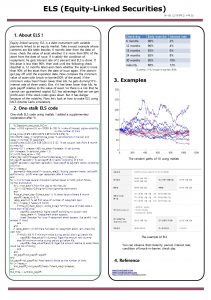 ELS EquityLinked Securities 1 About ELS s Equitylinked