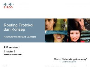 Routing Protokol dan Konsep Routing Protocols and Concepts