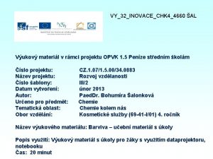 VY32INOVACECHK 44660 AL Vukov materil v rmci projektu