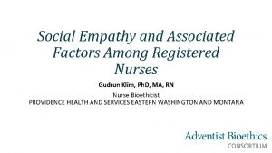 Social Empathy and Associated Factors Among Registered Nurses