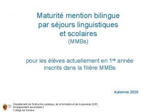 Maturit mention bilingue par sjours linguistiques et scolaires