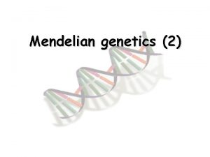 Mendelian genetics 2 1 PERSILANGAN MONOHIBRID Persilangan ini