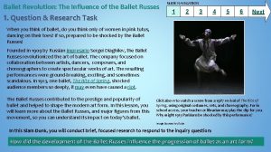 Ballet Revolution The Influence of the Ballet Russes