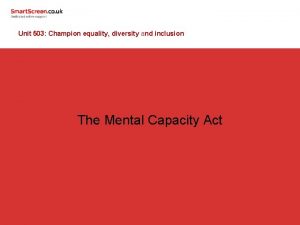 Unit 503 Champion equality diversity and inclusion The