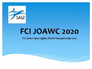 FCI JOAWC 2020 FCI Junior Open Agility World