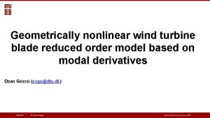 Geometrically nonlinear wind turbine blade reduced order model