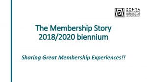 The Membership Story 20182020 biennium Sharing Great Membership