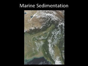 Marine Sedimentation Sediment in the Sea Sediment is