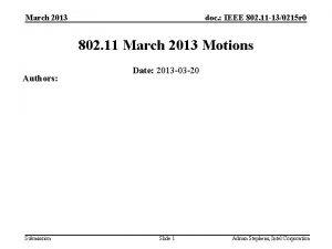 March 2013 doc IEEE 802 11 130215 r