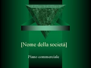 Nome della societ Piano commerciale Esposizione del piano