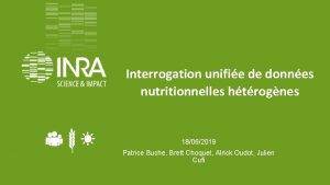 Interrogation unifie de donnes nutritionnelles htrognes 18062019 Patrice