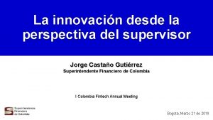 La innovacin desde la perspectiva del supervisor Jorge