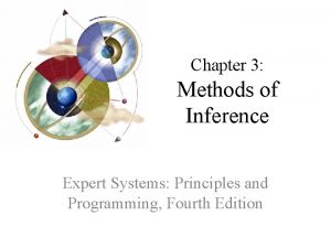 Chapter 3 Methods of Inference Expert Systems Principles