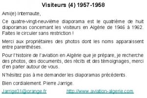 Visiteurs 4 1957 1958 Amie Internaute Ce quatrevingtneuvime