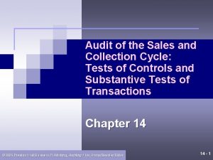 Audit of the Sales and Collection Cycle Tests