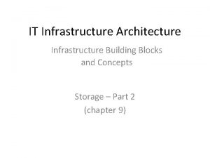 Infrastructure building blocks