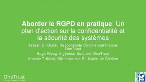 Aborder le RGPD en pratique Un plan daction