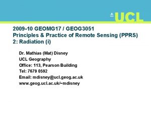 2009 10 GEOMG 17 GEOG 3051 Principles Practice