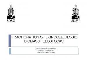 FRACTIONATION OF LIGNOCELLULOSIC BIOMASS FEEDSTOCKS Lisette Tenlep and