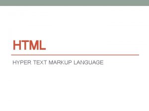 HTML HYPER TEXT MARKUP LANGUAGE Tag META UTF8