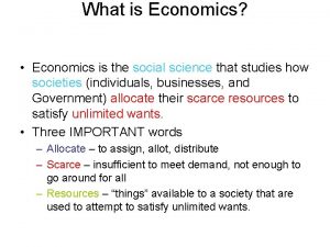 What is economics in social science