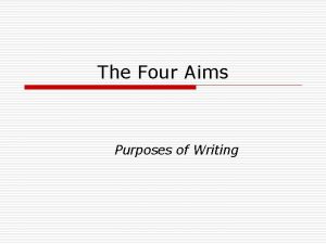 The Four Aims Purposes of Writing To Inform